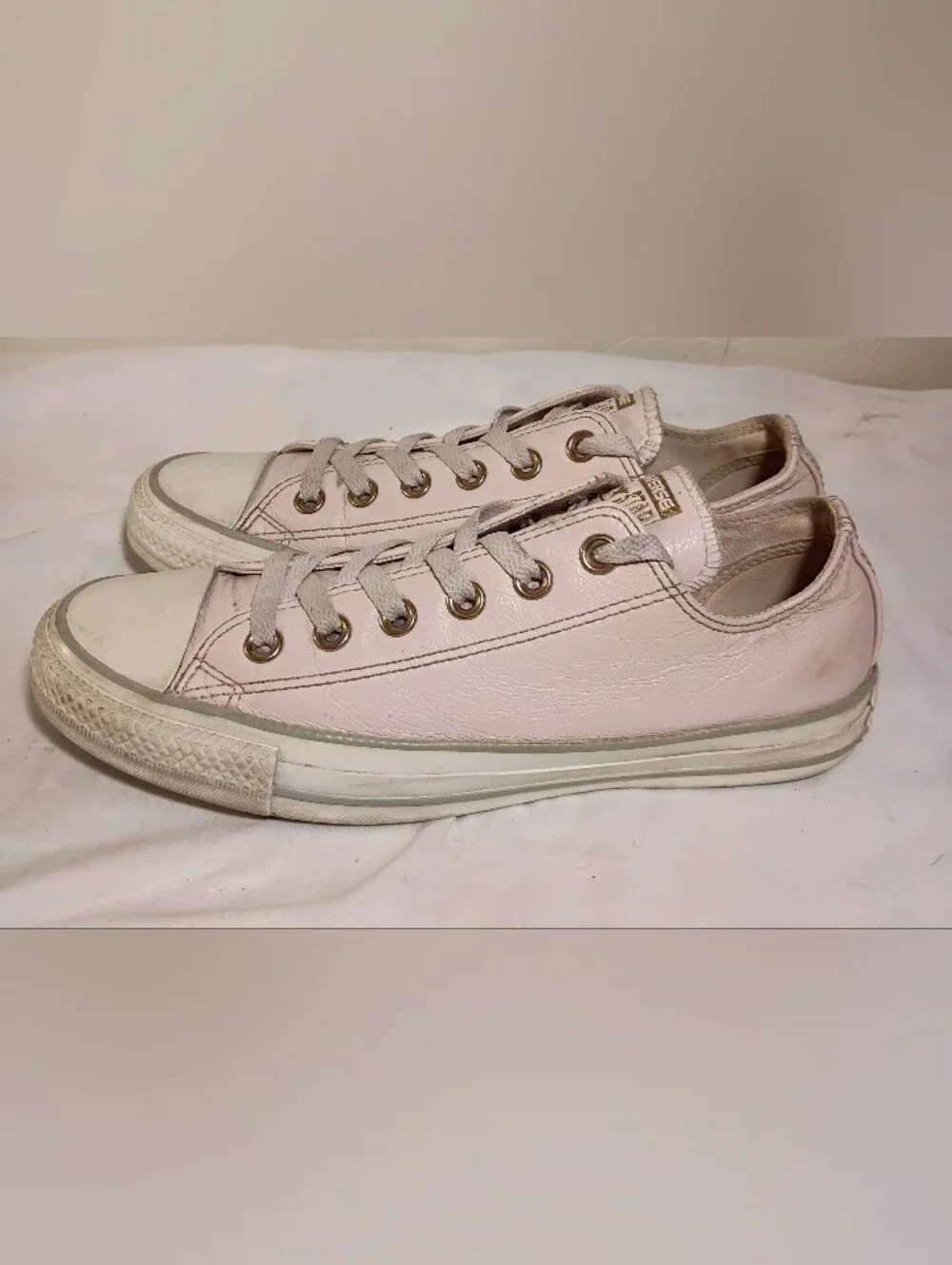 Converse All Star Craft Leather Low Top Sneakers Pink Rose Gold Sz 8 559945C